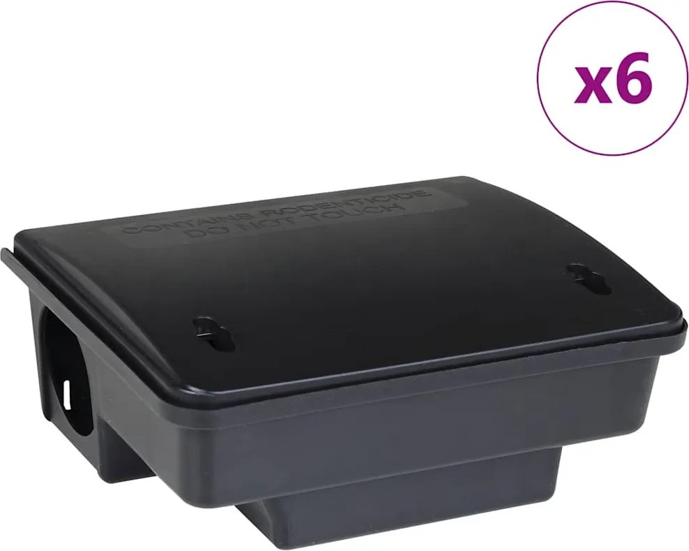 vidaXL 6 db fekete egérfogó 23x19x9,5 cm