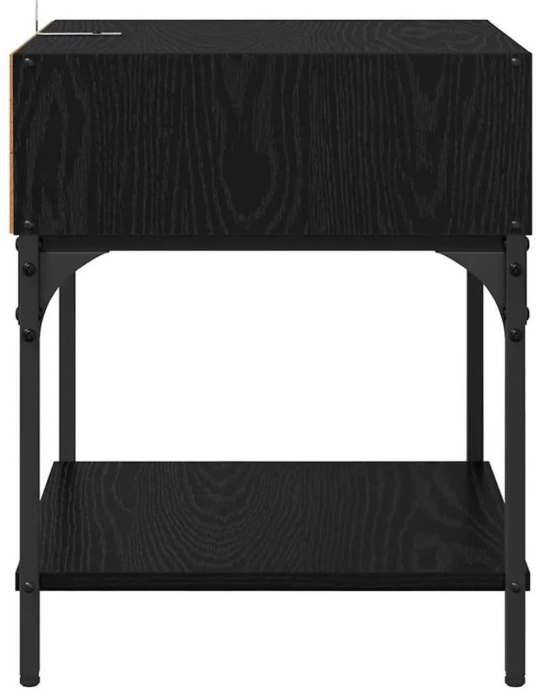 Éjjeli asztal 2 pcs Musta tammi 40 x 40 x 50 cm Faanyag
