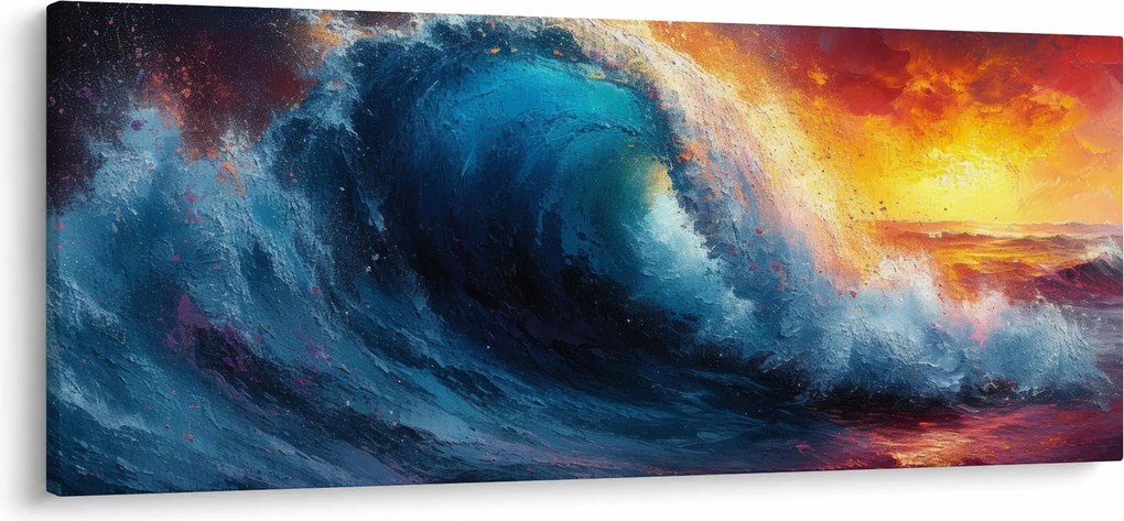 Kép - Hullám a naplementében (120x50 cm)