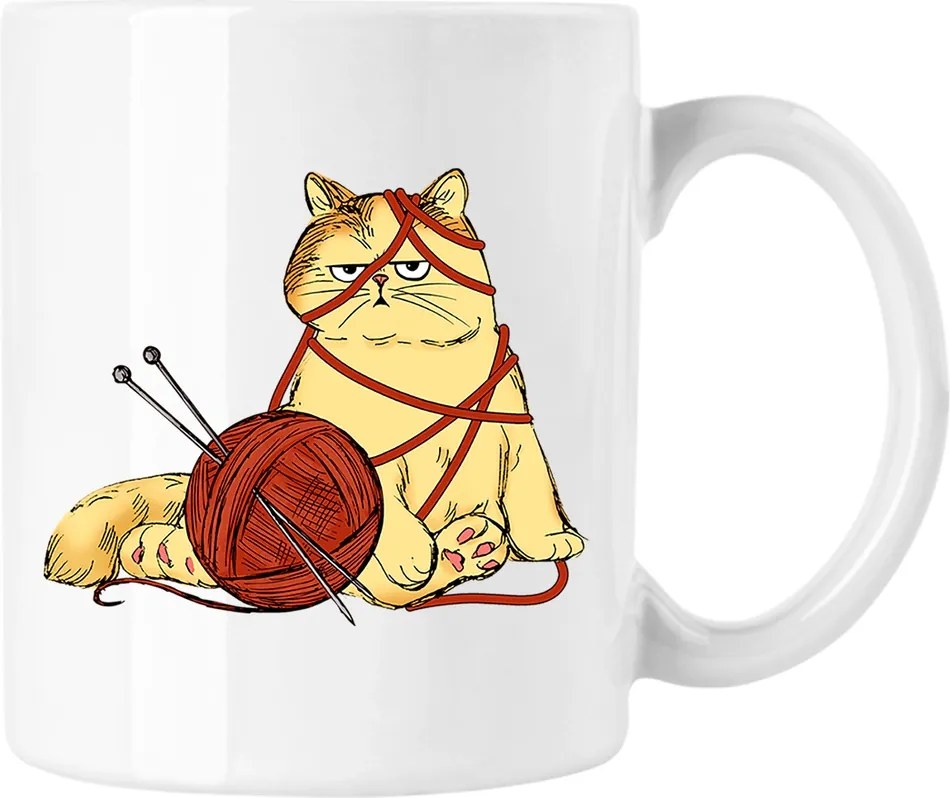 Bögre Macska vicces cica 3 Fehér 330ml