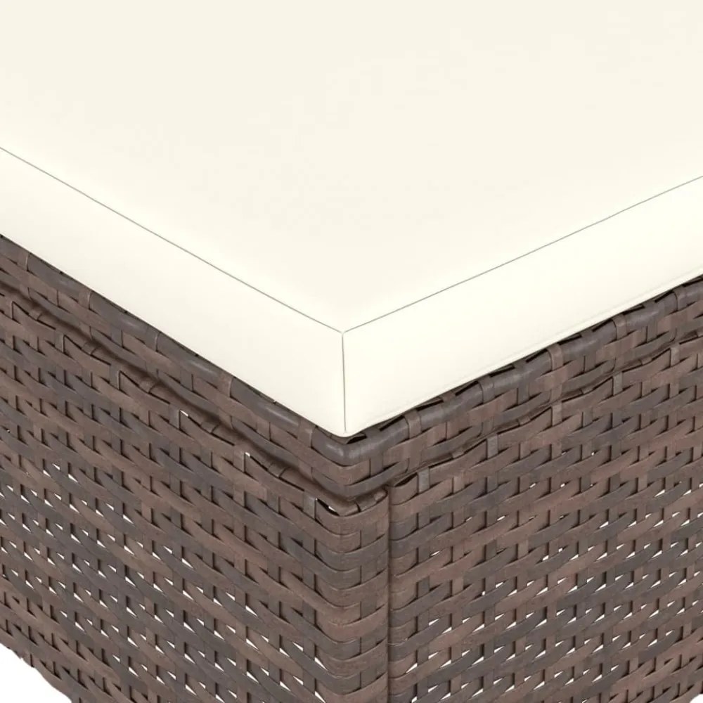 4 részes barna kerti polyrattan szék- és zsámolyszett