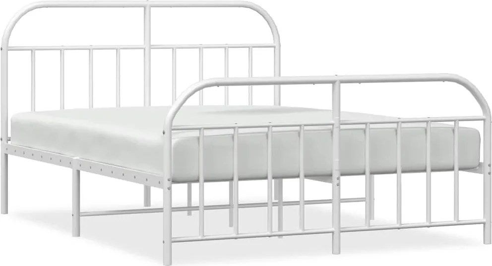 vidaXL fehér fém ágykeret fej- és lábtámlával 183 x 213 cm