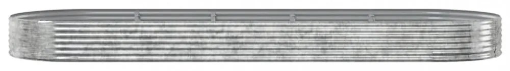 ezüstszínű horganyzott acél kerti magaságyás 450x140x36 cm