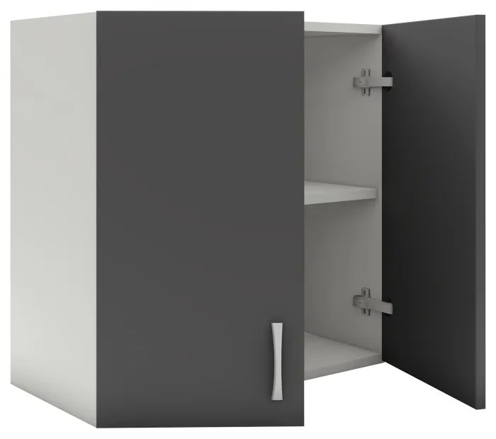 Benita 2 ajtós Felső konyhaszekrény Antracit-Fehér 60x30x60 cm