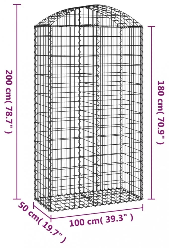 íves horganyzott vas gabion kosár 100x50x180/200 cm