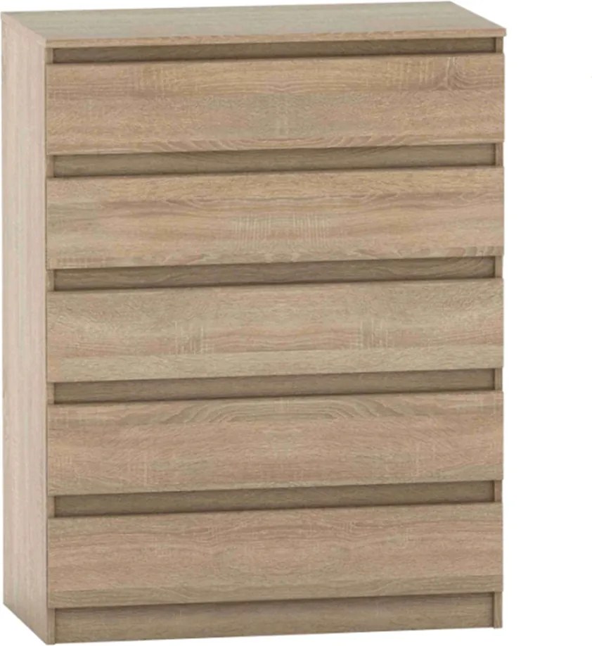 5 fiókos komód, tölgy sonoma, HANY NEW 005