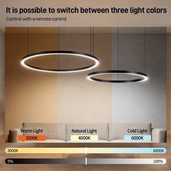 Brilagi - LED fényerőszabályozható kábeles csillár PORTOFINO LED/98W/230V fekete + távirányítóval
