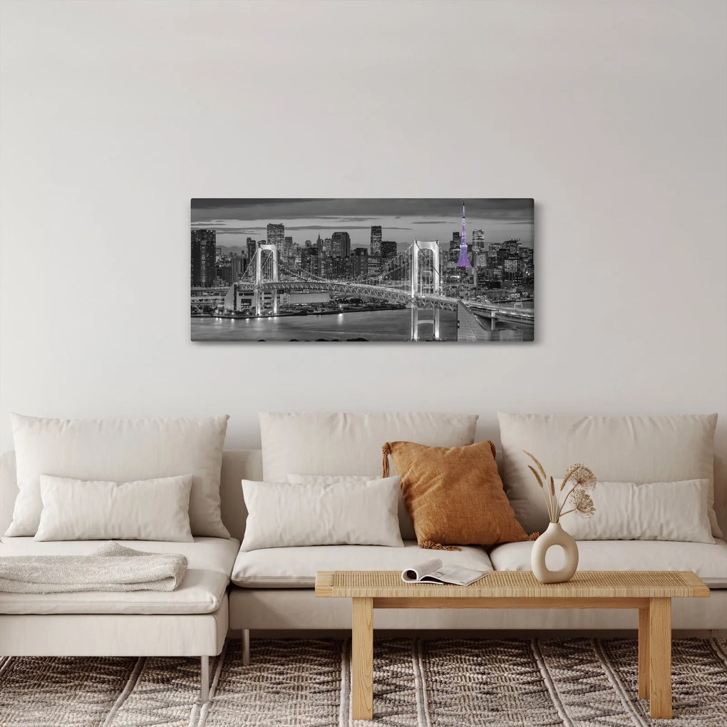 Kép - A nagyváros a lila toronnyal (120x50 cm)
