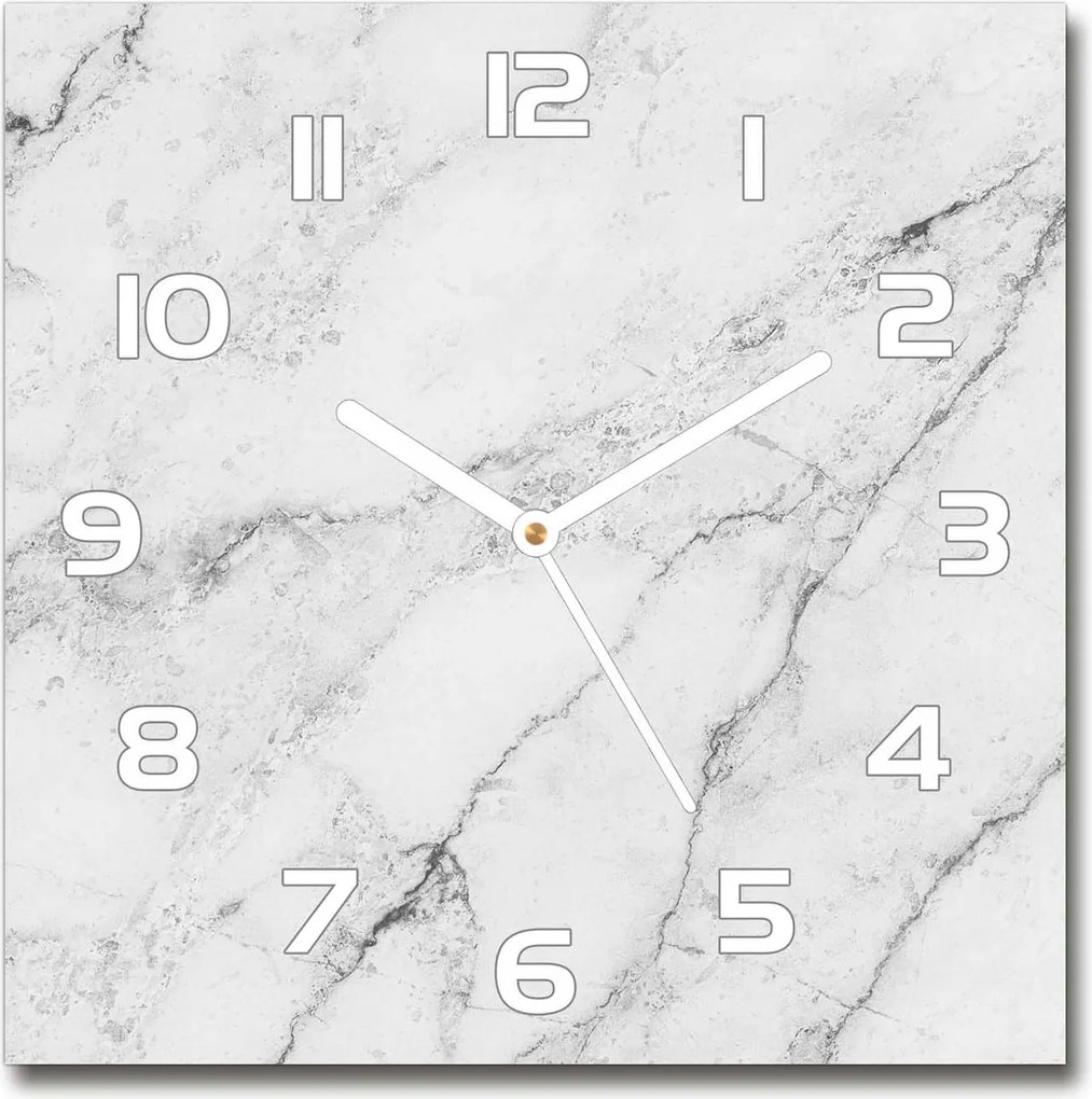 Üveg falióra szögletes márvány 30x30 cm