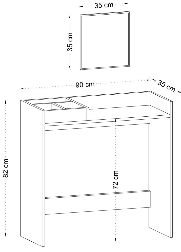 Fésülködőasztal Puky (tölgy). 1073096