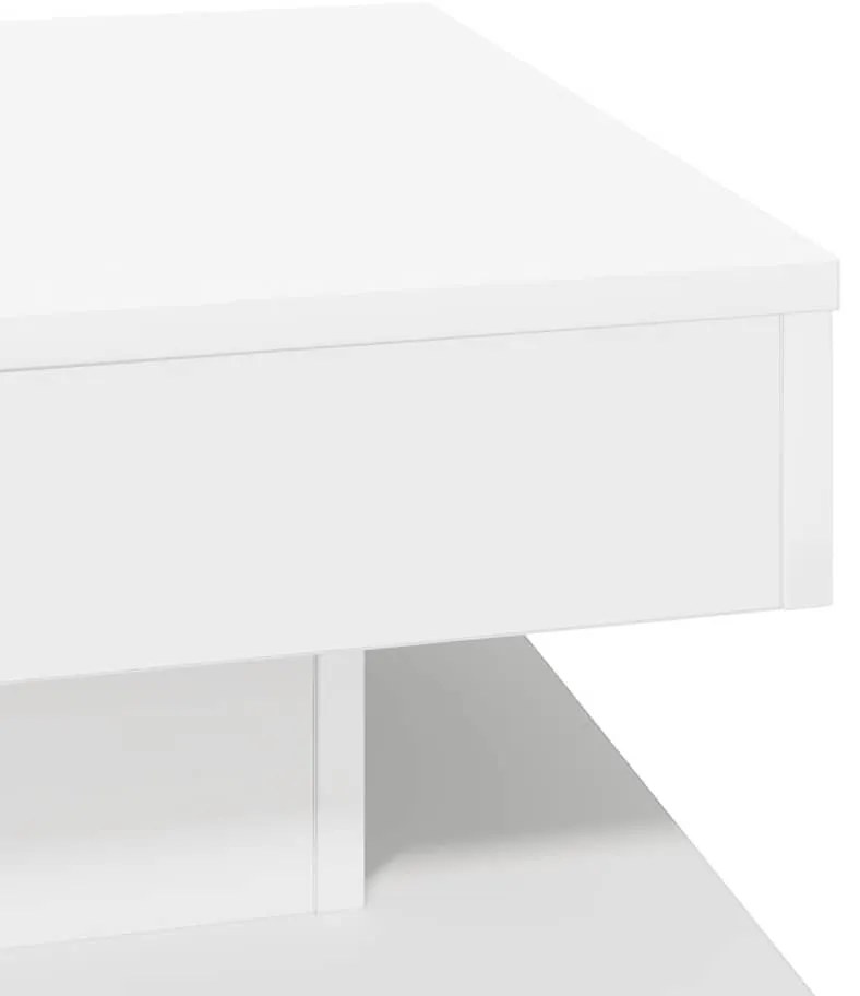 fehér dohányzóasztal 360 fokban forgatható 50x50x34,5 cm