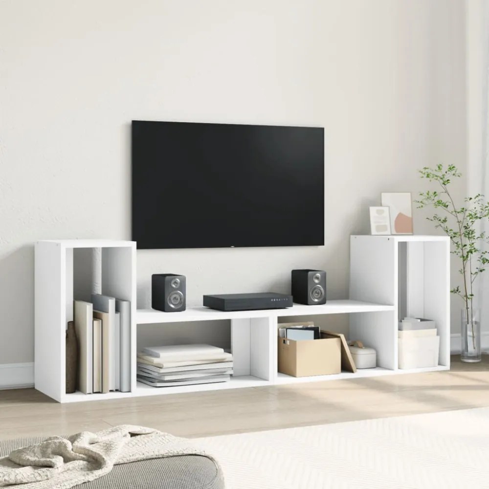 2 db fehér szerelt fa TV-szekrény 75 x 30 x 50 cm