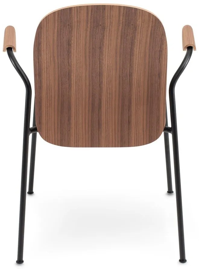 Konyakbarna-natúr színű karfás-rakásolható étkezőszék szett 2 db-os diófa dekorral Book – Gazzda