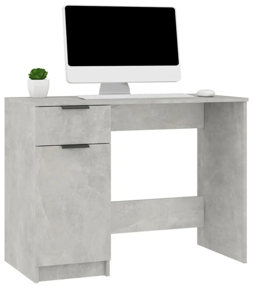 betonszürke színű szerelt fa íróasztal 100 x 50 x 75 cm
