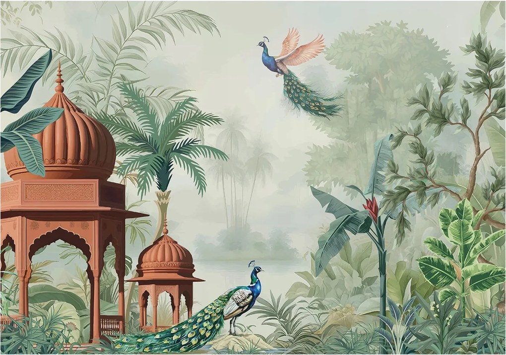 Dekoratív Fotótapéta Hálószoba Páva kertek 312x219 Ragasztó