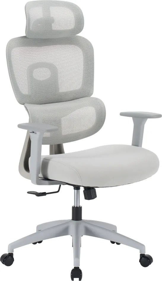 Irodai szék, világosszürke/szürke, teherbírás 150 kg, ERMEN