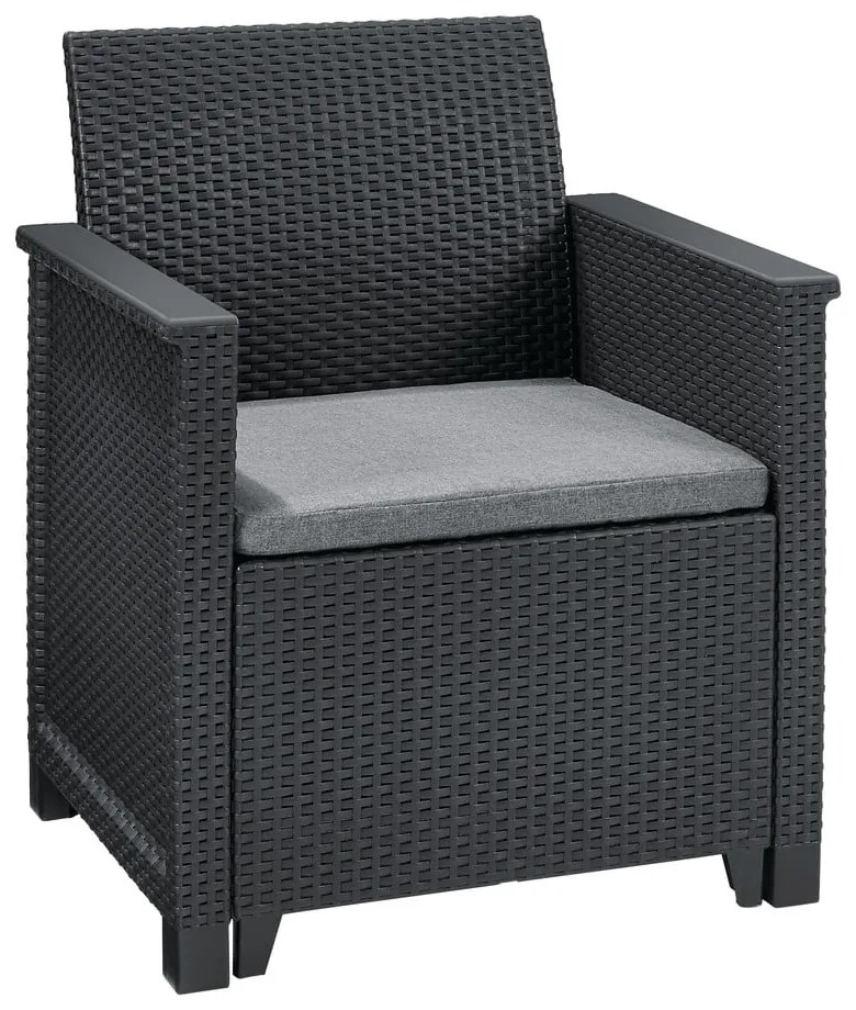 Sötétszürke műrattan kétszemélyes kerti lounge szett Elodie – Keter