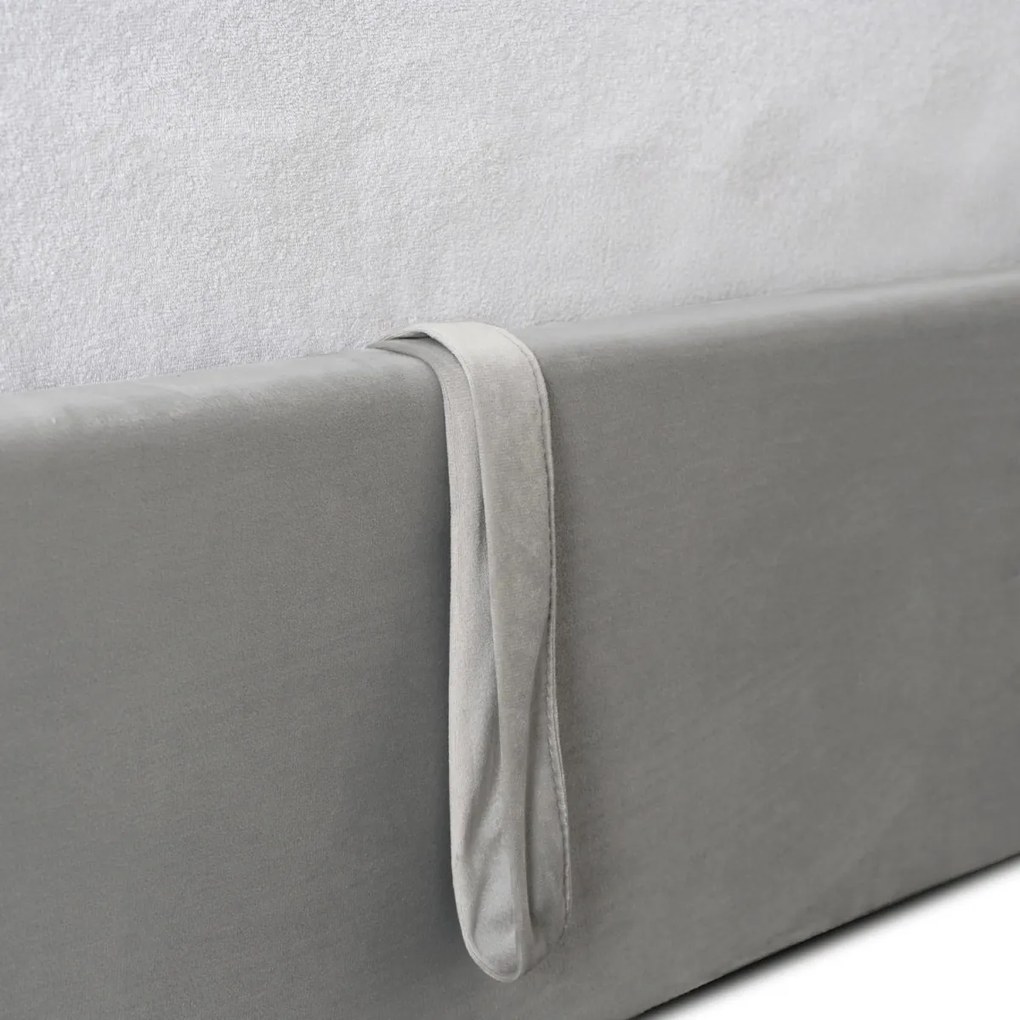 Krém Bársony Franciaágy Ágyneműtartóval. 180×200 MARSYLIA