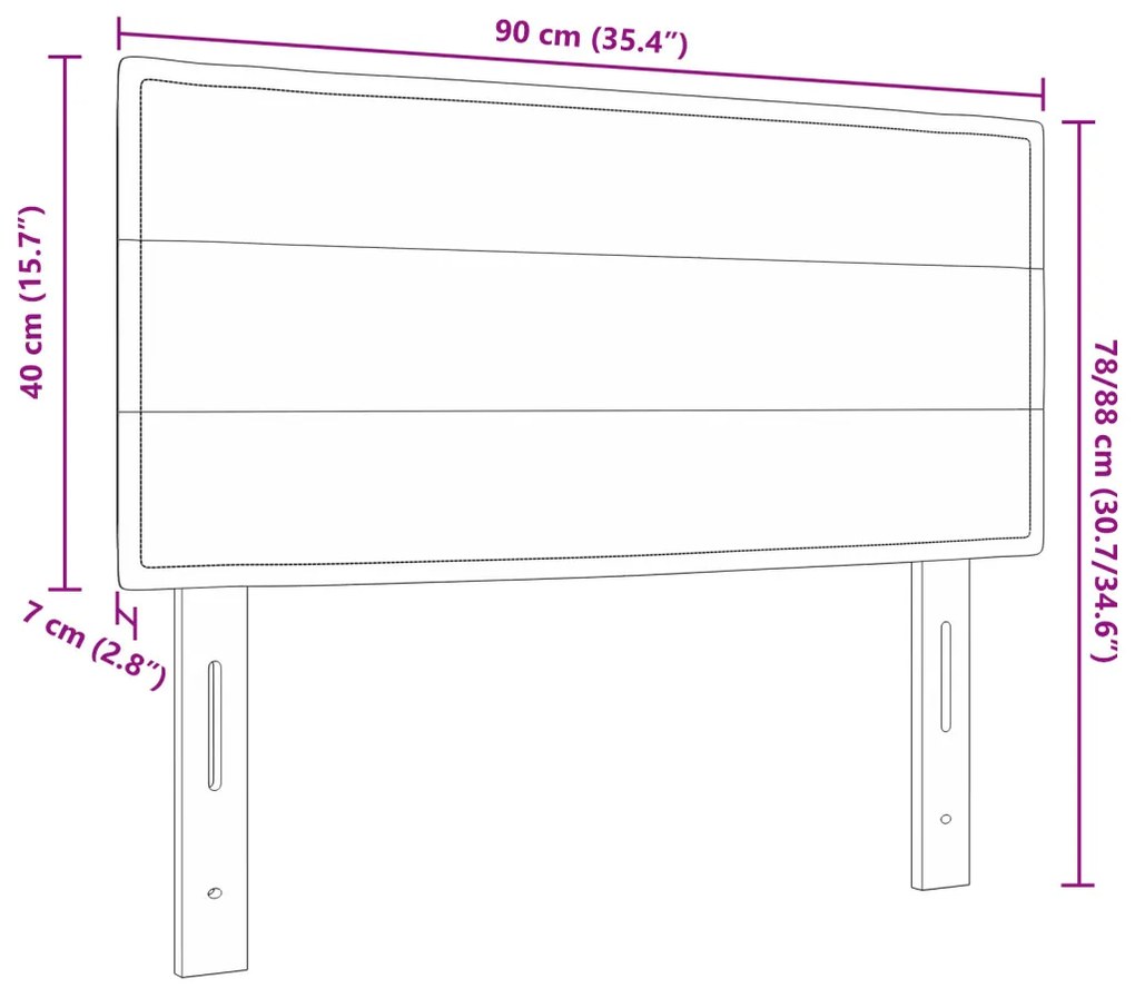 LED ágytámla LED -es lámpákkal fejtámlával Kék 90 cm szövet