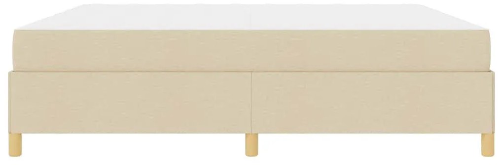 Boxrugós ágy matracmal Fehér és krém 200 x 200 cm szövet