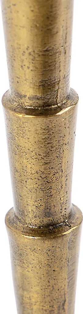 Bronz asztali lámpa taupe színű bársonyernyővel 35 cm - Pisos