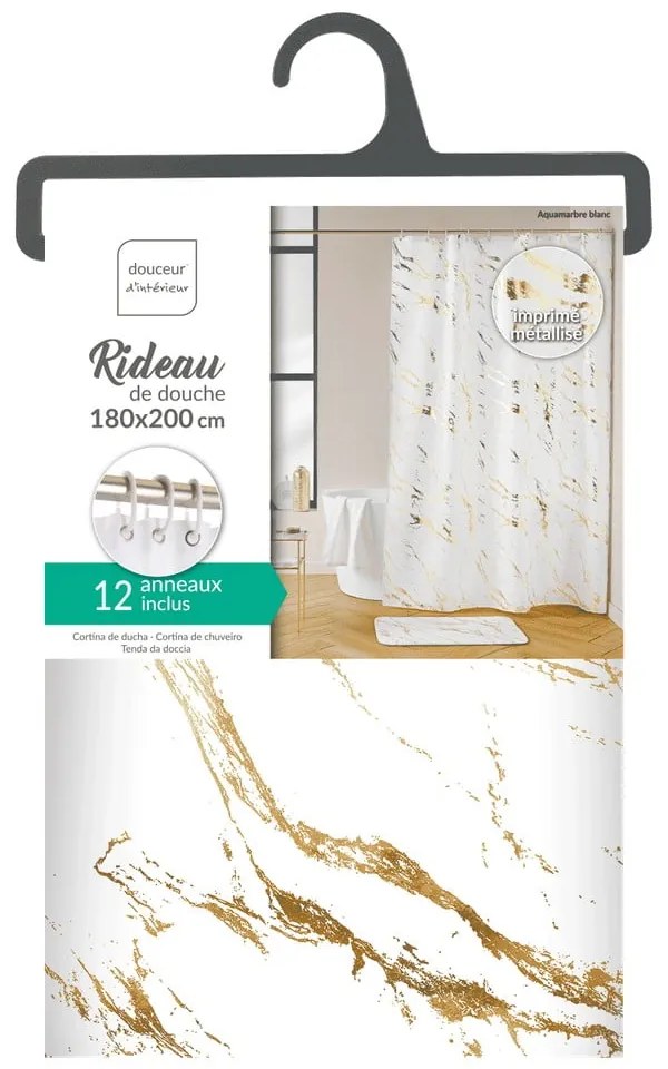 Zuhanyfüggöny 180x200 cm Aquamarbre – douceur d'intérieur