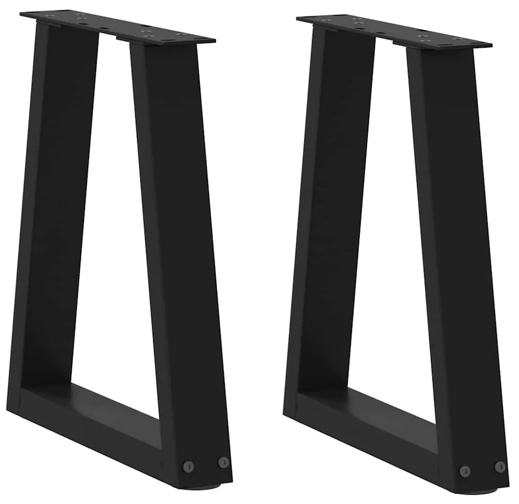 2 db fekete, V-alakú acél dohányzóasztal láb 38 x (42-43,3) cm