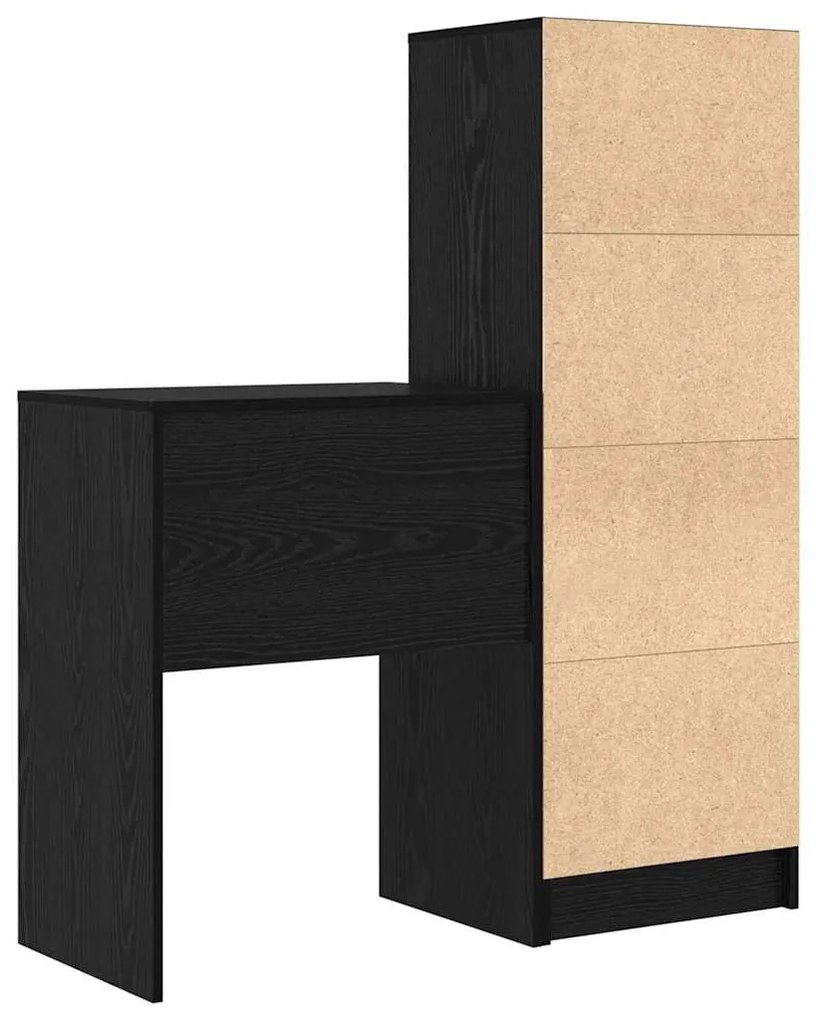 Tárolóval rendelkező íróasztal fiókkal 2 pcs Musta tammi