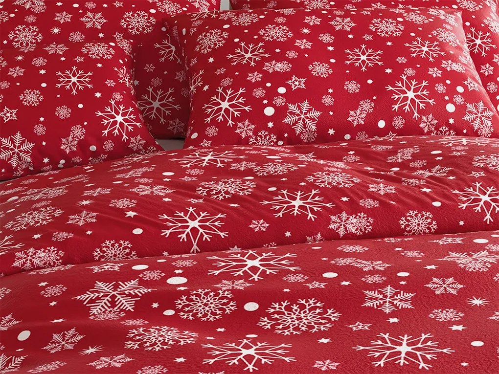 Mikroplüss ágyneműhuzat SNOWFALL piros Ágyneműhuzat mérete: 80 x 80 cm | 135 x 200 cm
