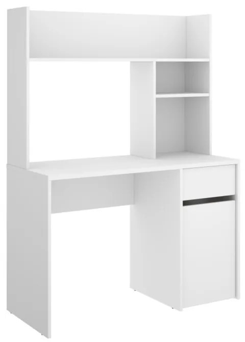 BALI íróasztal polccal, 110,3x152,2x50,2, fehér