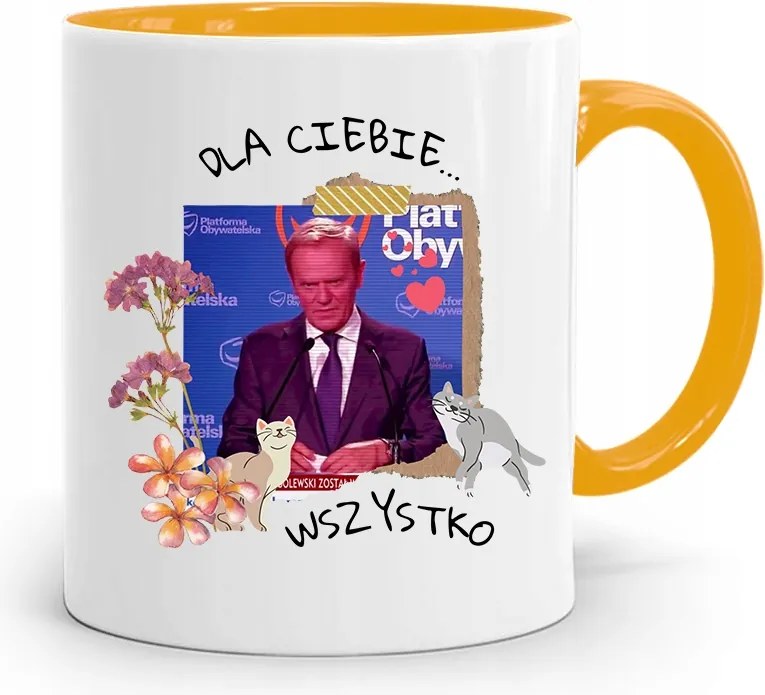 Bögre Sárga Donald Tusk Po Platform Ajándék