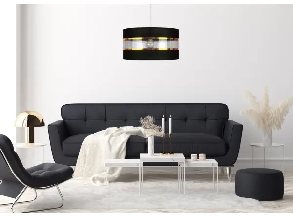 Csillár zsinóron LIND 1xE27/60W/230V fekete