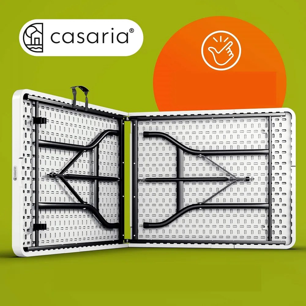 KAMIL összecsukható büféasztal, 76x183x74cm, fehér Casaria