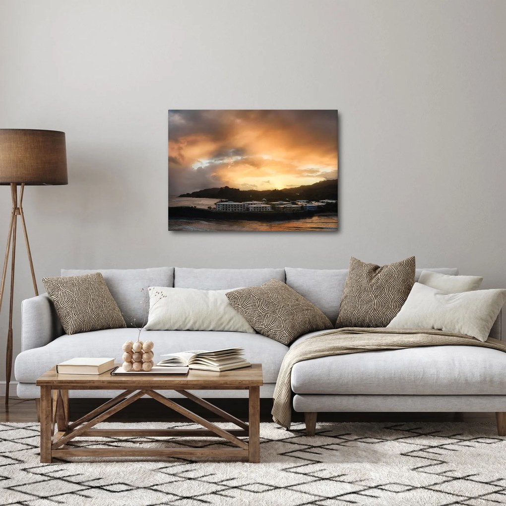 Kép - felhős tengerpart (70x50 cm)