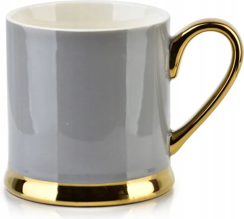 Xavier porcelán bögre szürke, arany csíkkal 3