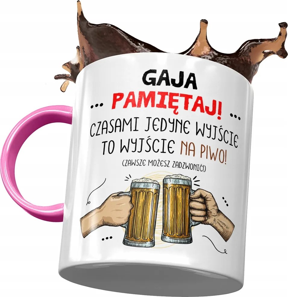 Rózsaszín Bögre Gaia Feleség Barátnő Ajándék Nyomtatott Fotóval