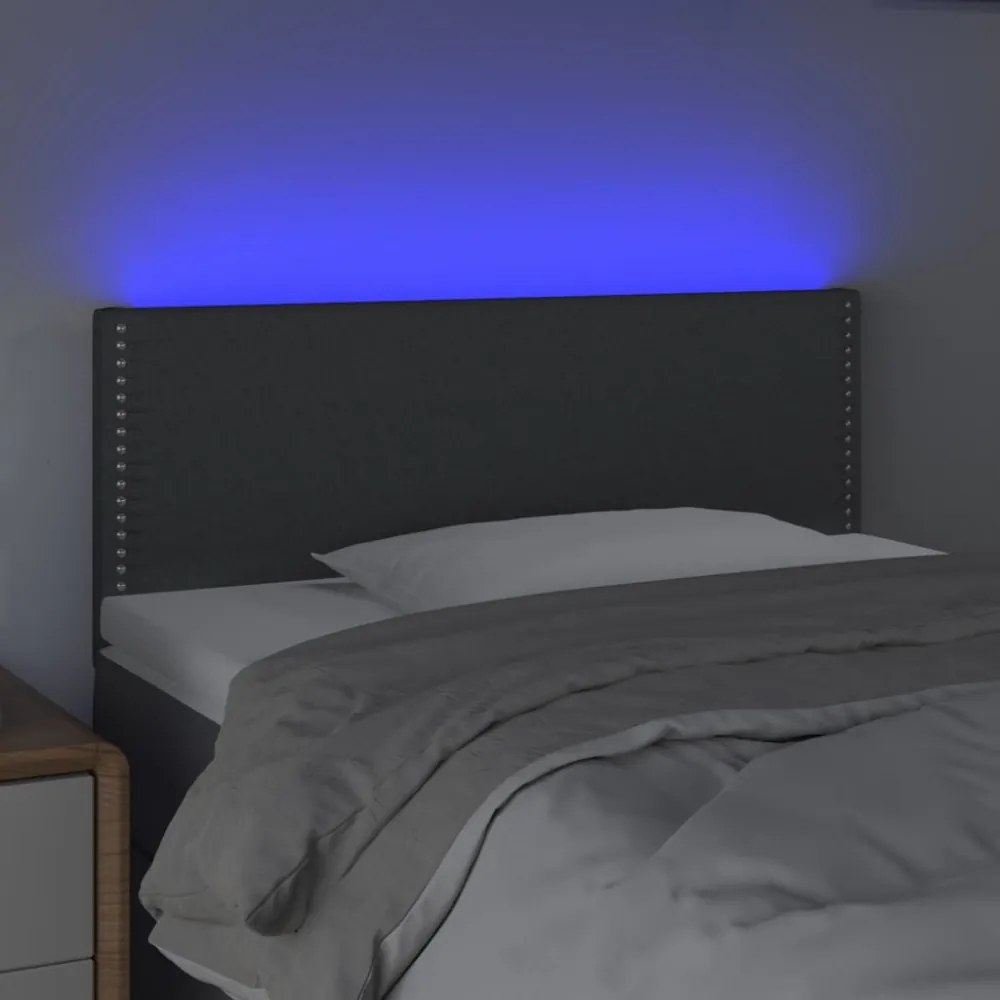 sötétszürke szövet LED-es fejtámla 80 x 5 x 78/88 cm