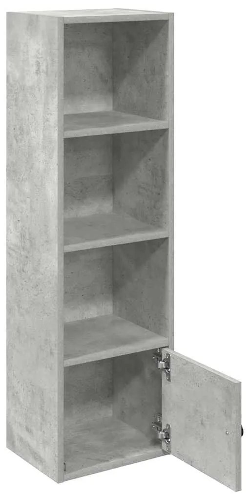betonszürke szerelt fa könyvespolc 31x24x102 cm