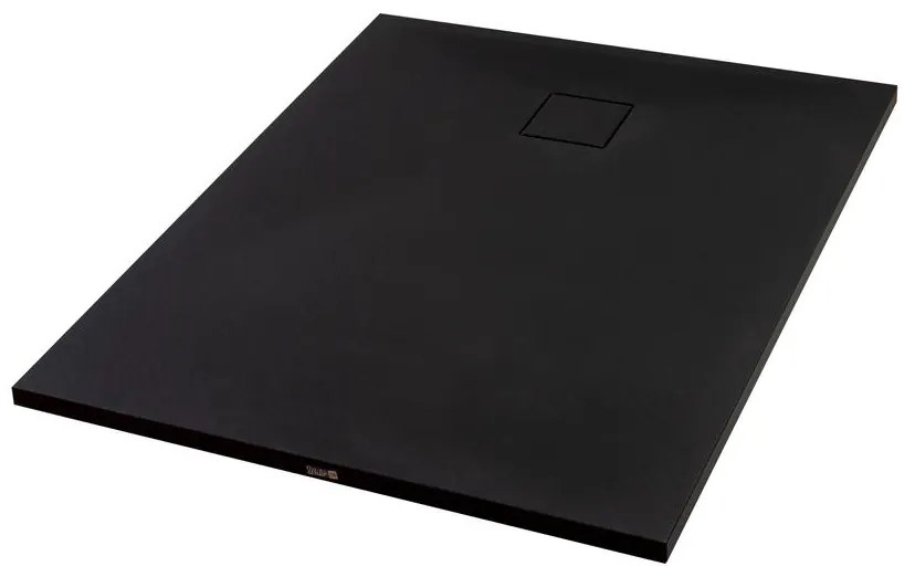Cagliari Black 80x100x2,6 cm szögletes, SMC zuhanytálca szifonnal