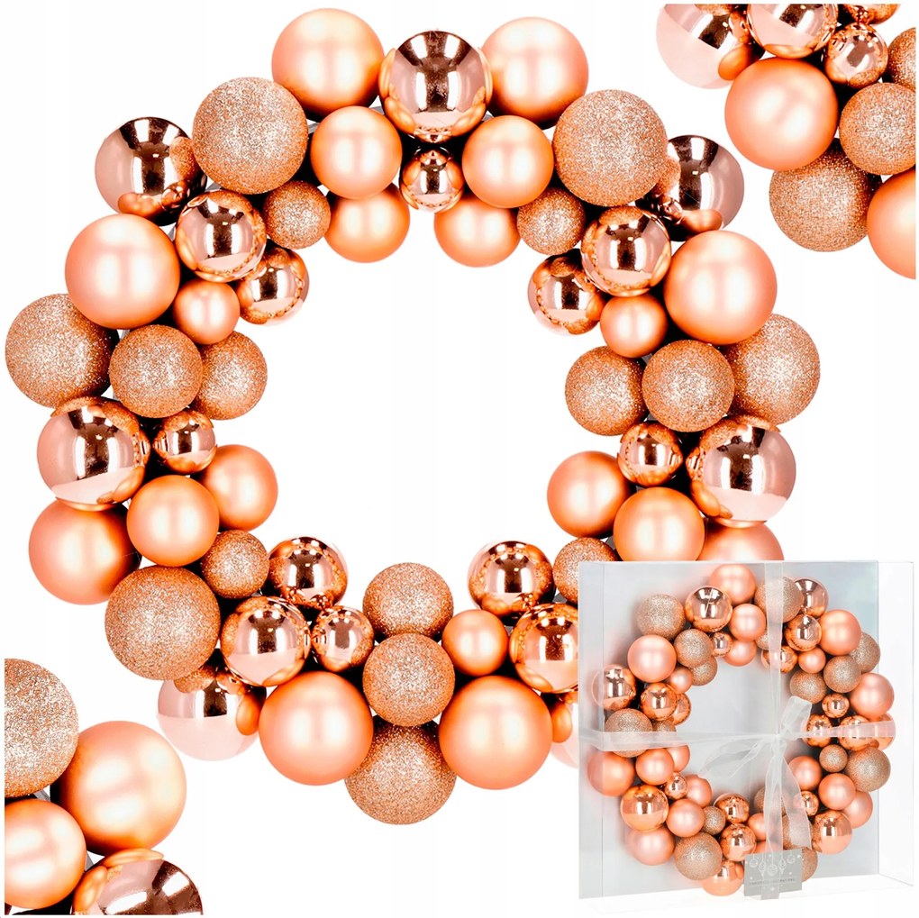 Koszorú Gömbök Koszorú Ajtóra Karácsonyi Dekoráció 34CM Nagy