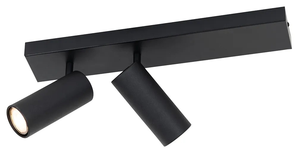 Modern fekete mennyezeti spotlámpa 2 állítható lámpával - Renna