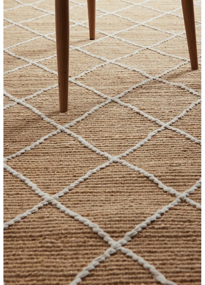 Natúr színű kézi szövésű juta szőnyeg 200x300 cm Kunu – Hanse Home