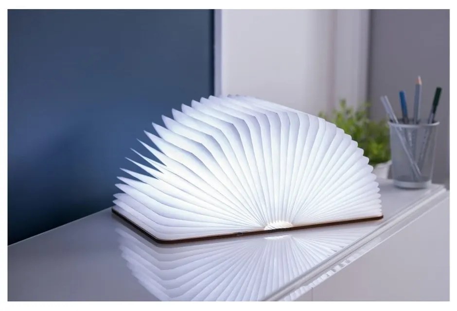Natúr színű LED asztali lámpa textil búrával (magasság 2,5 cm) Booklight – Gingko