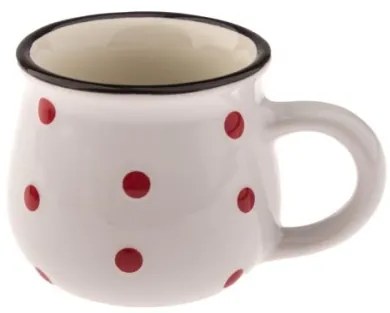 Kerámia eszpresszó bögre pöttyös fehér