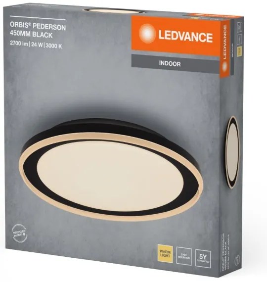 Ledvance - LED Mennyezeti lámpa ORBIS PEDERSON LED/24W/230V átm. 45 cm fekete