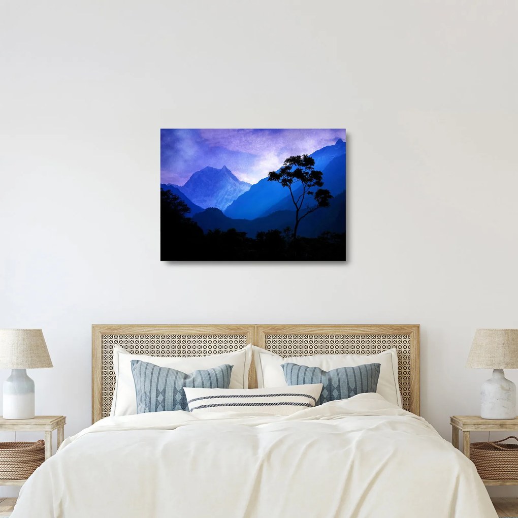 Kép - Éjszakai ég Nepálban (üvegen) (70x50 cm)