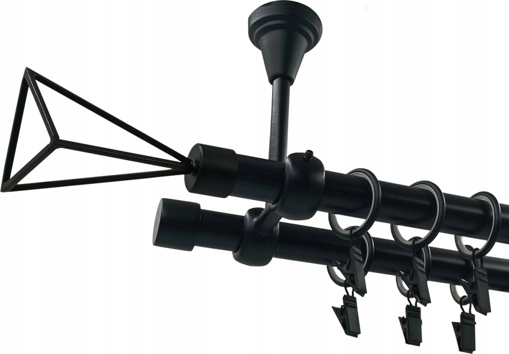 Mennyezeti Függönykarnis Fekete 19+19mm Geometric 360cm