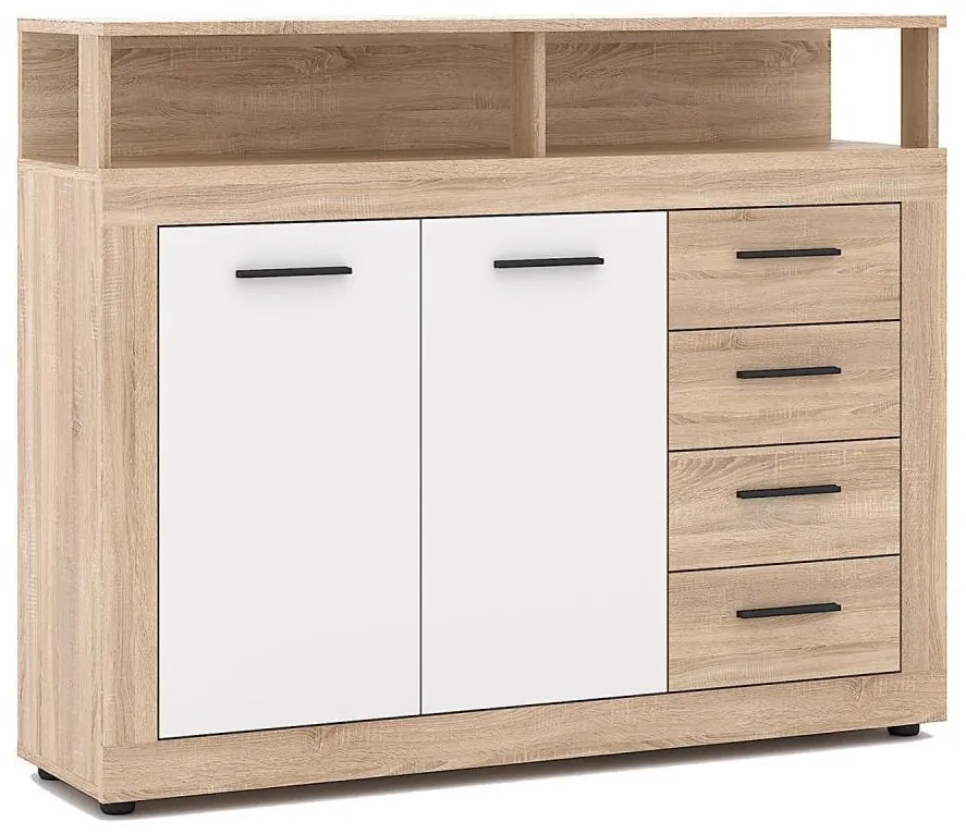Komód RUNA Sonoma tölgy/fehér