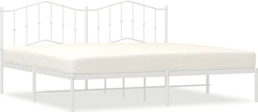 vidaXL fehér fém ágykeret fejtámlával 193 x 203 cm