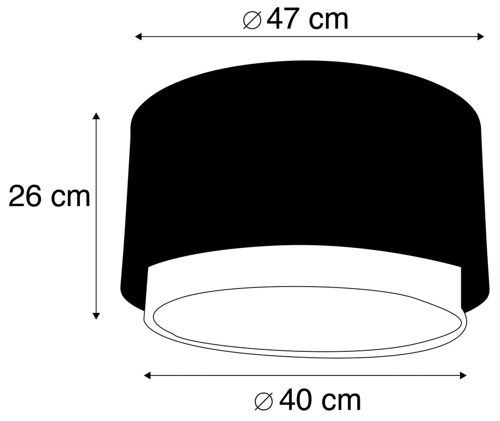 Szövet lámpabúra fekete 40/47/26 arany belsővel